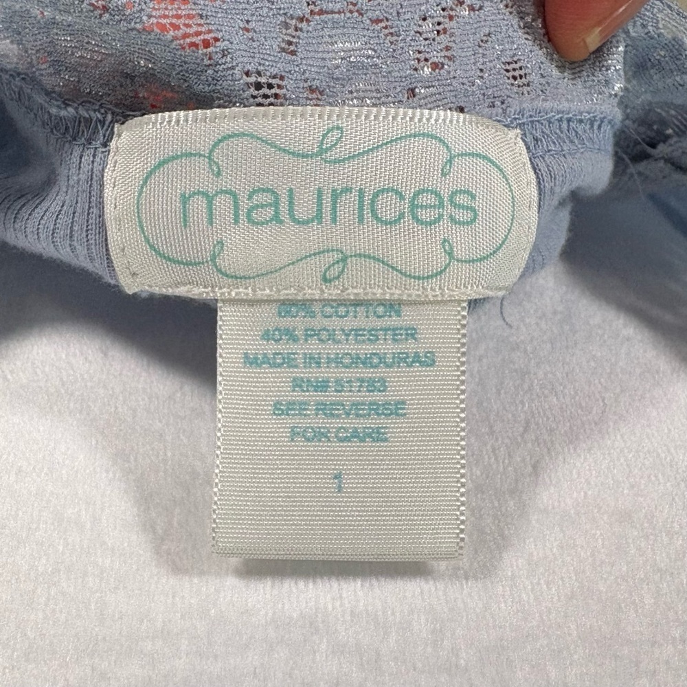 Vintage Maurices Women Y2K Cami Lace Trim Pastel Blue Tank Top Plus sz 16/18 - Picture 7 of 9